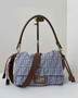 Fendi Mamma Baguette Medium Bag 8BR833 Denim blue