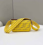 Fendi 8BS017 Baguette Mini Jacquard FF bag in Yellow