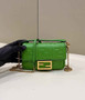 Fendi 8BS017 Baguette Mini Green leather bag