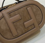 Fendi 8BS058 O’Lock Mini Camera Case Dark Beige leather mini bag