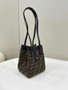 Fendi Origami Mini 8BS083 Brown FF jacquard fabric bag