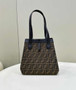 Fendi Origami Medium 8BH414 Brown FF jacquard fabric bag