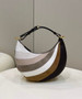 Fendi Fendigraphy 8BR798 Leather bag with beige and brown inlay