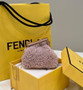 Fendi Nano First Charm Shoulder Bag 7AS051 Pink sheepskin bag