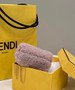 Fendi Nano First Charm Shoulder Bag 7AS051 Pink sheepskin bag