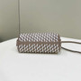 Fendi First Small 8BP129 Dove Gray and White Interlaced Leather Bag