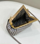 Fendi First Small 8BP129 Dove Gray and White Interlaced Leather Bag