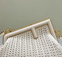 Fendi First Small 8BP129 Beige Interlaced Leather Bag