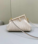 Fendi First Small 8BP129 Beige Interlaced Leather Bag