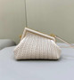 Fendi First Small 8BP129 Beige Interlaced Leather Bag