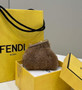 Fendi Nano First Charm Shoulder Bag 7AS051 Kkaki sheepskin bag