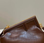 Fendi First Small 8BP129 Brown laqué crocodile leather bag