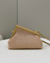 Fendi First Small 8BP129 Beige raffia macrame bag