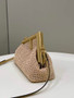 Fendi First Small 8BP129 Beige raffia macrame bag