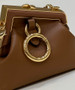 Fendi Nano First Charm Shoulder Bag 7AS051 Brown Leather