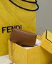 Fendi Nano First Charm Shoulder Bag 7AS051 Brown Leather