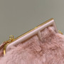 Fendi First Small 8BP129 Pink fox fur bag