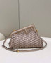 Fendi First Small 8BP129 Beige braided leather bag