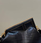 Fendi First Medium 8BP127 Black laqué crocodile leather bag