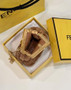 Fendi Nano First Charm Shoulder Bag 7AS051 Brown sheepskin bag