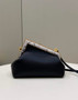 Fendi First Small 8BP129 Black leather and python leather bag