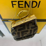 Fendi Nano First Charm Shoulder Bag 7AS051 Brown FF Leather bag