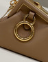 Fendi Nano First Charm Shoulder Bag 7AS051 Apricot Leather