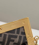 Fendi First Small 8BP129 Navy Blue leather and python leather bag