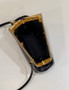 Fendi First Small 8BP129 Black laqué crocodile leather bag