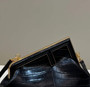 Fendi First Small 8BP129 Black laqué crocodile leather bag