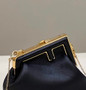 Fendi Nano First Charm Shoulder Bag 7AS051 Black Leather