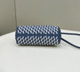 Fendi First Small 8BP129 White and Blue Interlaced Leather Bag