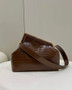 Fendi First Medium 8BP127 Brown laqué crocodile leather bag