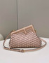 Fendi First Small 8BP129 Pink braided leather bag