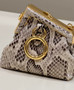 Fendi Nano First Charm Shoulder Bag 7AS051 Gray python leather bag