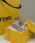 Fendi Nano First Charm Shoulder Bag 7AS051 Gray python leather bag