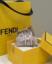 Fendi Nano First Charm Shoulder Bag 7AS051 Gray python leather bag