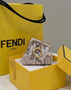 Fendi Nano First Charm Shoulder Bag 7AS051 Gray python leather bag