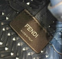 Fendi First Small 8BP129 Navy Blue Interlaced Leather Bag