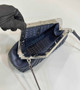 Fendi First Small 8BP129 Navy Blue Interlaced Leather Bag