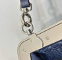 Fendi First Small 8BP129 Navy Blue Interlaced Leather Bag