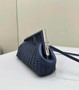Fendi First Small 8BP129 Navy Blue Interlaced Leather Bag