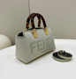 Fendi 8BS067 By The Way Mini Light green canvas small Boston bag with Roma