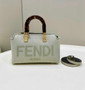 Fendi 8BS067 By The Way Mini Light green canvas small Boston bag with Roma