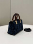 Fendi 8BS067 By The Way Mini Small Blue FF Boston bag