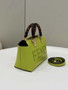 Fendi 8BS067 By The Way Mini Small Acid green leather Boston bag