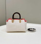 Fendi 8BS067 By The Way Mini Beige canvas small Boston bag with Roma embroidery