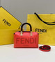 Fendi 8BS067 By The Way Mini Small Red leather Boston bag