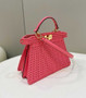 Fendi 8BN327 Peekaboo ISeeU Petite Small Bag Pink Camellia leather