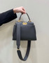 Fendi 8BN244 Peekaboo Mini Dark Gray leather bag 2125CS